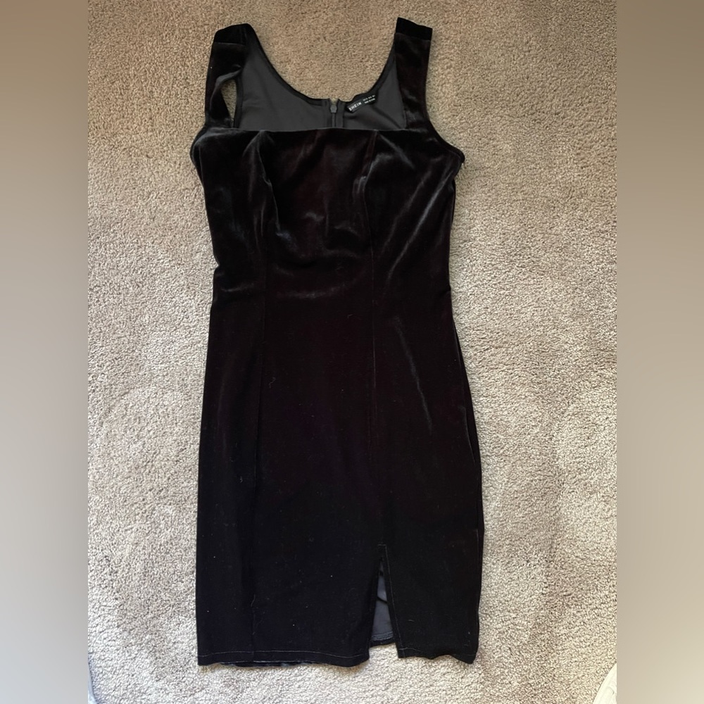 Shein Dress Black Velvet